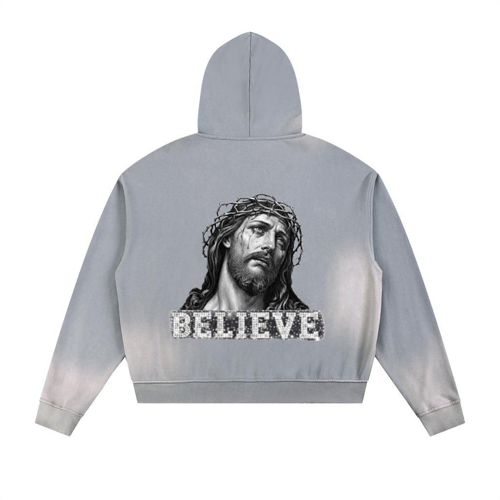 Raw Edge vintage Zip Up Hoodie