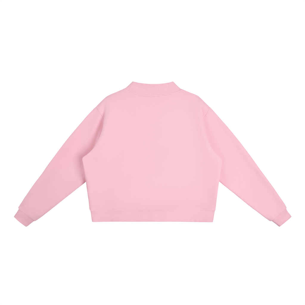 Fleece Mock-Neck Crew Sweatshirt